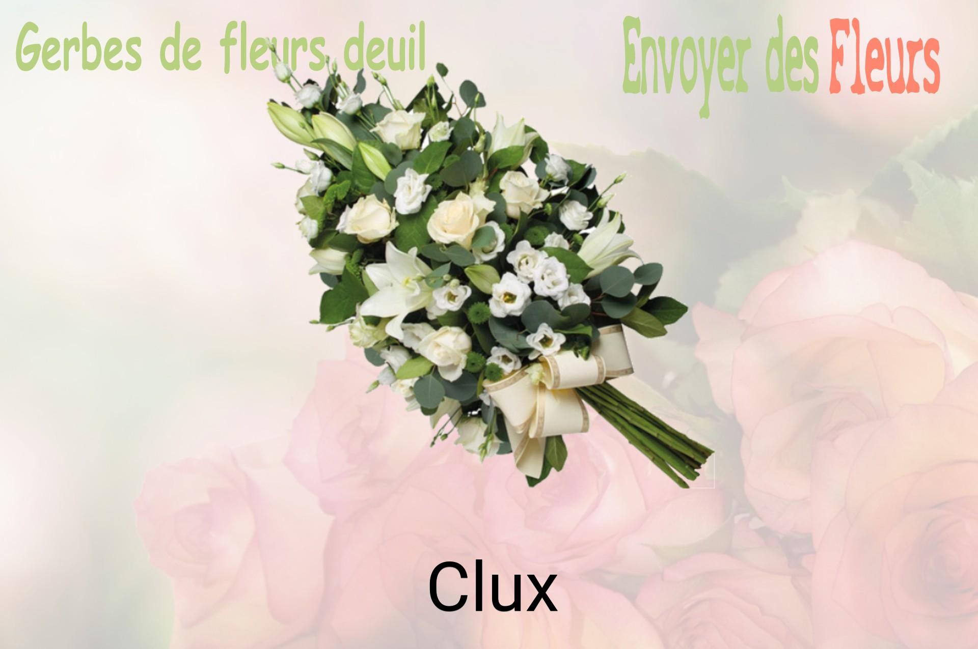 Gerbe de fleurs de deuil livrée à Clux